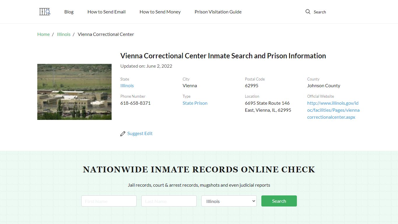 Vienna Correctional Center Inmate Search, Visitation ...